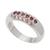 商品第1个颜色Rhodium Plated Brass, BONHEUR JEWELRY | Addison Pink Red Crystal Band Ring