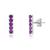 颜色: amethyst, MAX + STONE | 14k White Gold Small 2mm Gemstone Bar Stud Earrings with Push Backs