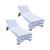 商品第6个颜色Navy, Arkwright Home | Chaise Lounge Cover (Pack of 2, 30x85 in.), Cotton Terry Towel with Pocket to Fit Outdoor Pool or Lounge Chair, White with Colored Stripes