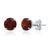 颜色: garnet, MaxColor | 14k White Gold 6MM Round Stud Gemstone Earrings