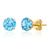 颜色: swiss blue topaz, MaxColor | 14k Yellow Gold 6MM Round Stud Gemstone Earrings