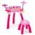 颜色: pink, Hivvago | 24-Key Piano Keyboard DJ Drum Combination with Microphone and MP3-Pink