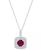 颜色: Ruby, Macy's | Amethyst (1-1/5 ct. t.w.) & Lab-Grown White Sapphire (1/3 ct. t.w.) Square Halo Birthstone Pendant Necklace in Sterling Silver, 16" + 2" extender (Also in Additional Birthstones)