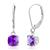 颜色: amythyst, MaxColor | Solid 10K White Gold Cushion Cut Dangle Gemstone Leverback Earrings
