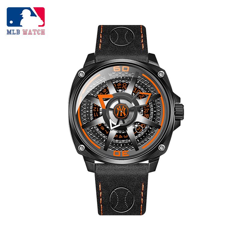 商品MLB | 机械手表男 欧美潮流防水腕表 MLB-TP018-1颜色橙色皮表带