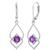 颜色: amethyst, MAXCOLOR | Sterling Silver Genuine or Created 5mm Gemstone Dangle Leverback Earrings