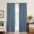 颜色: Blue, Elrene Home Fashions | Harrow Solid Texture Blackout Window Curtain Panel, 52" x 84"