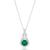 商品MAX + STONE | 14K White Gold 7mm Round Gemstone Solitary Infinity Knot Pendant, 18 inch Cable Chain颜色created emerald