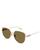Gucci | Lettering Geometric Sunglasses, 58mm, 颜色Gold/Brown Solid