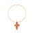 颜色: 20 in, Ross-Simons | Ross-Simons Italian Red Murano Glass With Gold Foil Cross Pendant Necklace in 18kt Gold Over Sterling