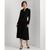 Ralph Lauren | Women's Self-Belt Long-Sleeve Surplice Georgette Midi Dress, 颜色Black