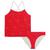 商品Tommy Hilfiger | Little Girls Tonal Script Tankini Swimsuit, 2 Piece Set颜色Red