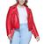 color Red, Levi's | Plus Size Faux Leather Belted Motorcycle Jacket