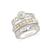 颜色: Silver, Sterling Forever | Cubic Zirconia Genuine Shell Pearl Kimber Stacking 3 Piece Ring Set
