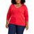 商品Tommy Hilfiger | Tommy Hilfiger Womens Plus Knit Long Sleeve V-Neck Sweater颜色Scarlet Multi