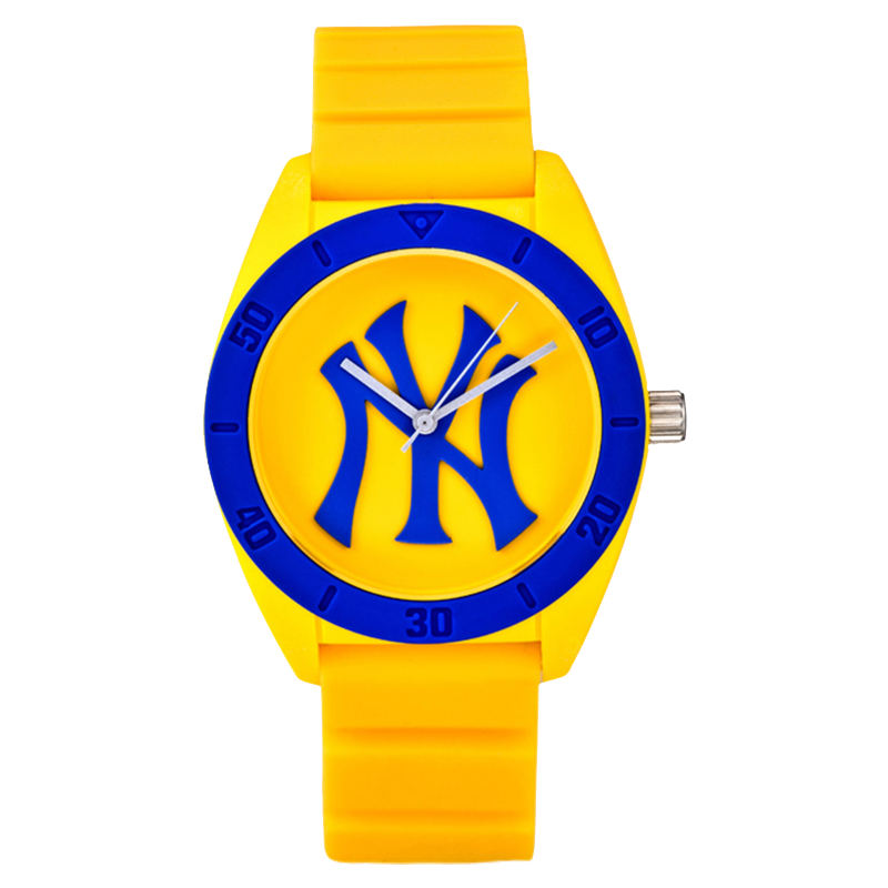 商品MLB | MLB美职棒 街头嘻哈系列 时尚潮流硅胶情侣石英手表大表盘MLB-D5001-1颜色黄色