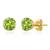颜色: peridot, MaxColor | 14k Yellow Gold 6MM Round Stud Gemstone Earrings