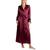 Linea Donatella | Women's Enchante Satin Lace-Trim Robe, 颜色Bordeaux