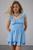 颜色: Light Blue, Urban Outfitters | UO Rosie Smocked Tiered Ruffle Romper