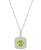 颜色: Peridot, Macy's | Amethyst (1-1/5 ct. t.w.) & Lab-Grown White Sapphire (1/3 ct. t.w.) Square Halo Birthstone Pendant Necklace in Sterling Silver, 16" + 2" extender (Also in Additional Birthstones)