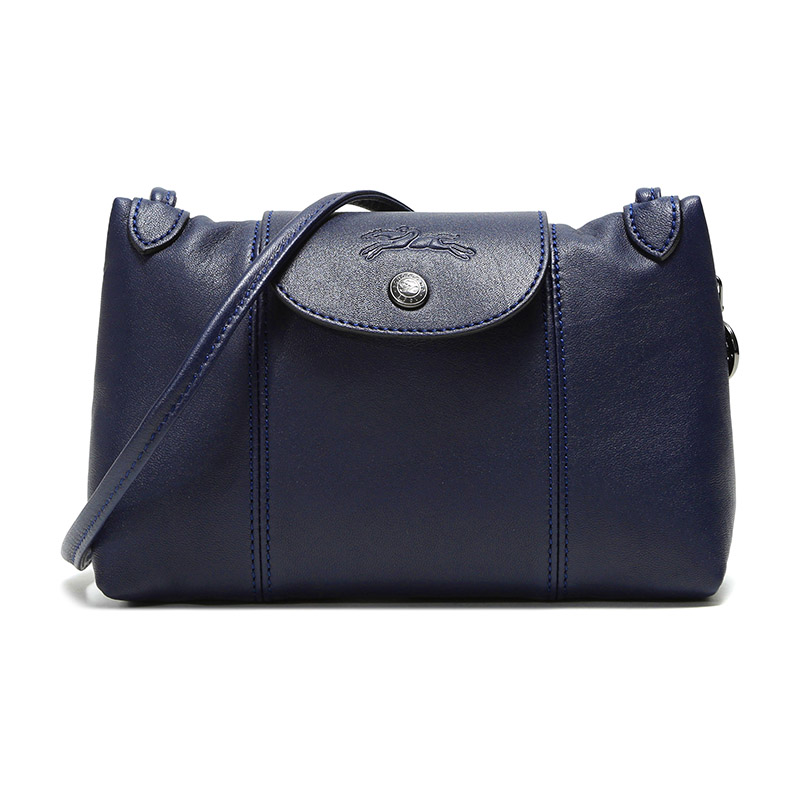 商品Longchamp | LONGCHAMP珑骧女士LE PLIAGE CUIR系列羊皮单肩斜挎包纯色多色L1061 757 P55颜色蓝色
