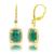 颜色: emerald, MAX + STONE | 18K Gold Plated Genuine Moonstone Cushion Cut Dangle Drop Earrings With White Topaz Accents