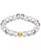 颜色: Howlite/Gold, Macy's | Genuine Stone Bead Stretch Bracelet with Silver Plate or Gold Plate Bead Accent