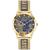 颜色: Gold/Blue, Versus Versace | Men's Barbes Domus Two-Tone Stainless Steel Mesh Bracelet Watch 40mm