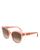 color Pink/Brown, Celine | Women's Triomphe Round Sunglasses, 58mm