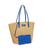 Ralph Lauren | Brie Leather-Trim Straw Medium Tote Bag, 颜色Natural/Blue Saturn