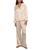 颜色: Floral Bloom Peach Dust/Ivory, Eberjey | Inez Printed Washable Silk Long Pajama Set