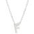 ADORNIA | Rhodium-Plated Mini Initial A Pendant Necklace, 16" + 2" extender, 颜色F