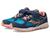 Saucony | Saucony Kids Cohesion TR14 A/C Trail Running Shoes (Little Kid/Big Kid), 颜色Navy/Teal/Coral
