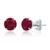 颜色: created ruby, MaxColor | 14k White Gold 6MM Round Stud Gemstone Earrings