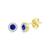 商品第2个颜色Sapphire, Simona | Ruby/ Sapphire and Diamond Round Stud Earrings with 14kt Yellow Gold