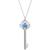 商品第5个颜色London Blue Topaz, Macy's | Lab-Created Opal (1/5 ct. t.w.) & Diamond Accent Key 18" Pendant Necklace in Sterling Silver & 10K Gold