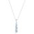 商品MAX + STONE | 14K White Gold 3-Stone Round Gemstone Journey Pendant Necklace with Cable Chain颜色aquamarine