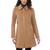 Michael Kors | Women's Petite Club-Collar Zip-Front Coat, 颜色Dark Camel