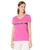 商品U.S. POLO ASSN. | V-Neck Stripe Foil Graphic Tee Shirt颜色Pink Pizazz