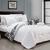 颜色: White, Chic Home Design | Zarina 10 Piece Reversible Comforter Bed in a Bag Ruffled Pinch Pleat Motif Pattern Print Complete Bedding Set KING