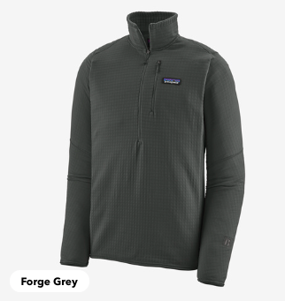 颜色: Forge Grey, Patagonia | 男士R1抓绒套头衫 | Men's R1® Fleece Pullover