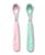 颜色: Opal and Blossom, OXO | Tot Feeding 2Pc Spoon Set with Soft Silicone