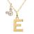 商品Disney | Mickey Mouse Initial Pendant 18" Necklace with Cubic Zirconia in 14k Yellow Gold颜色E