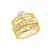 颜色: Gold, Sterling Forever | Cubic Zirconia Genuine Shell Pearl Kimber Stacking 3 Piece Ring Set