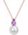 颜色: February/Amethyst, Macy's | Cultured Freshwater Pearl (8-1/2mm) Birthstone 18" Pendant Necklace  in 14k Gold-plated Sterling Silver,18k Rose Gold-plated Sterling Silver or Sterling Silver