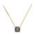 Kate Spade | Gold-Tone Square Glitter Stone Mini Pendant Necklace, 17" + 3" extender, 颜色Black Glit