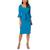 Adrianna Papell | Women's Tie-Front Bell-Sleeve Midi Dress, 颜色Deep Cerulean