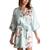 颜色: Mint, Linea Donatella | Floral-Print Satin Wrap Robe