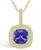 颜色: Gold, Macy's | Tanzanite (2-1/3 Ct. t.w.) and Diamond (1/2 Ct. t.w.) Halo Pendant Necklace