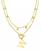 颜色: Gold- W, ADORNIA | Tarnish Resistant 14K Gold-Plated Confetti and Paperclip Layered Initial Toggle Necklace